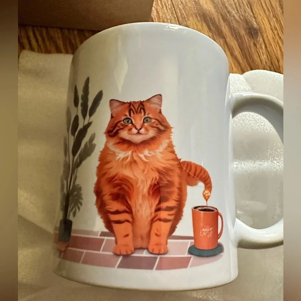 NIB Orange Cat Lovers Mug